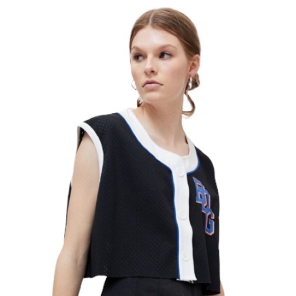 Malone Mesh Button-front Vest In Black NWT - Picture 5 of 7